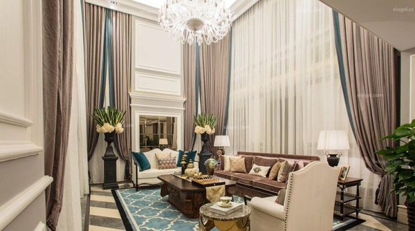 福州客厅窗帘安装效果图 福州客厅窗帘安装效果图